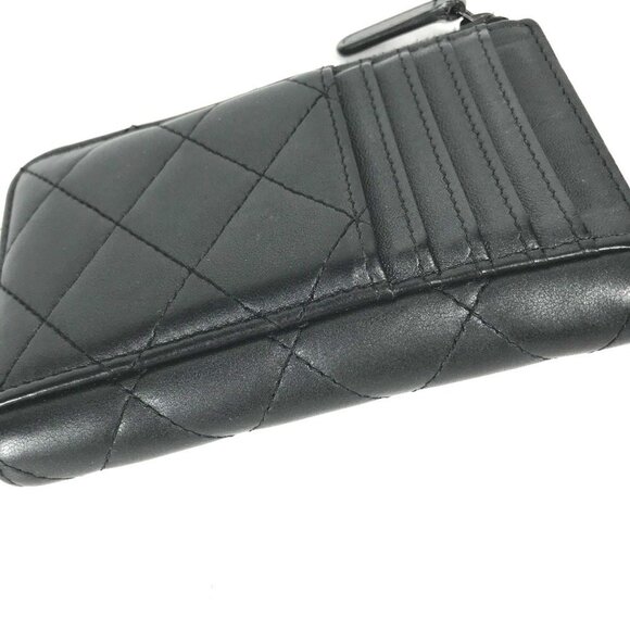 CHANEL Black Leather Logo Wallet - Picture 9 of 14